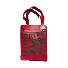 Load image into Gallery viewer, "Art Is Power" Red Recycled Tote